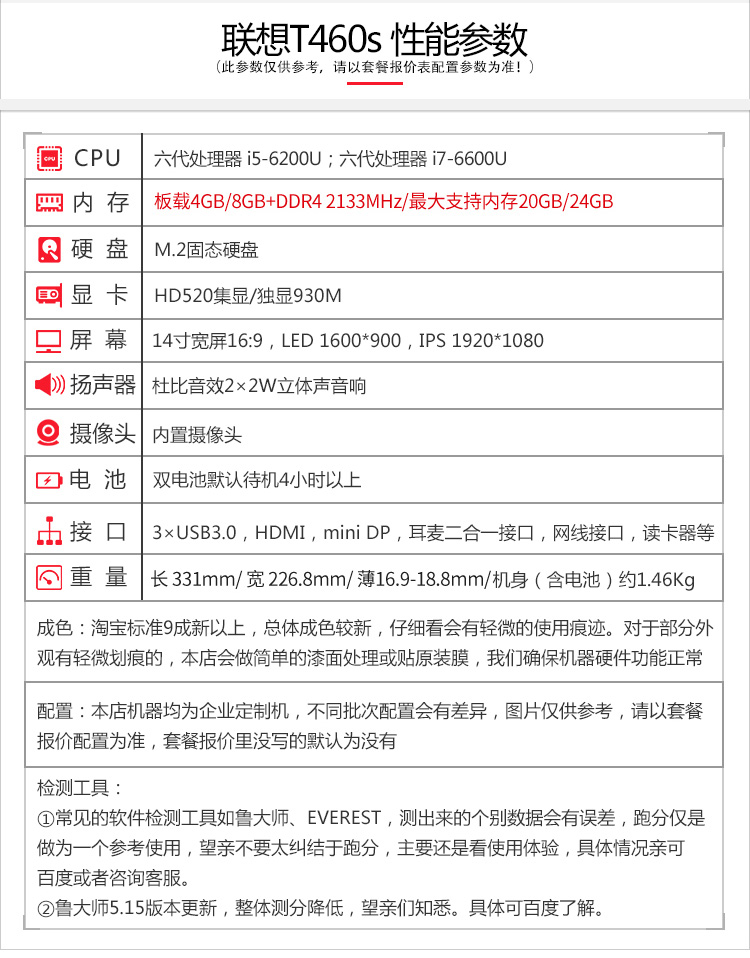 联想t460s 出租【租金9元】