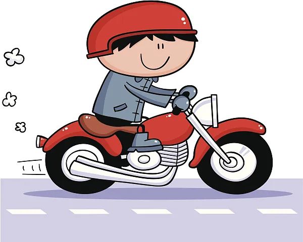 骑电动车戴头盔的图画图片