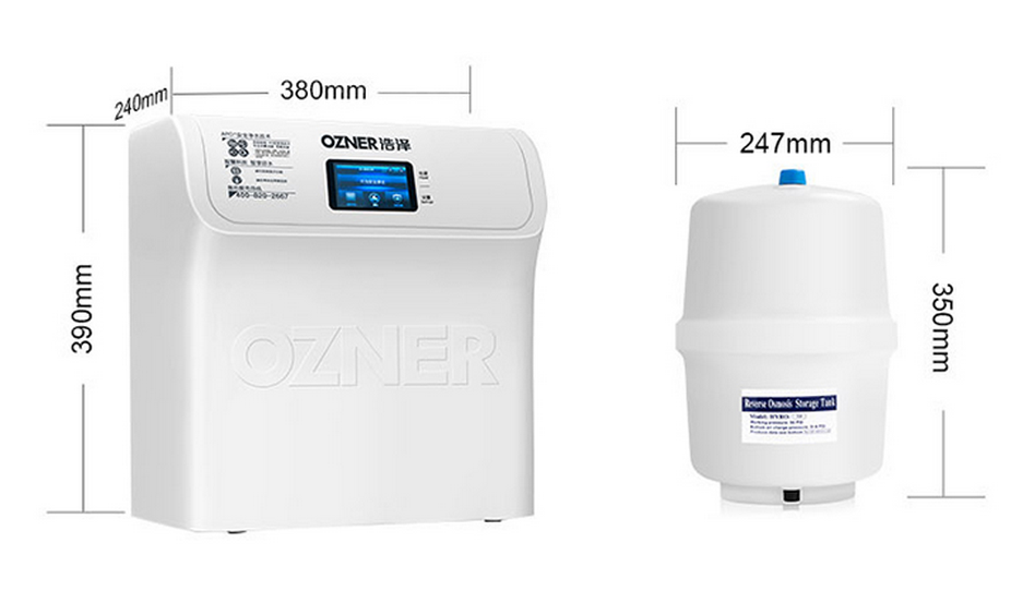 Ozner/浩澤 JZY-A2B-XW家用凈水器廚下機智能凈水器...