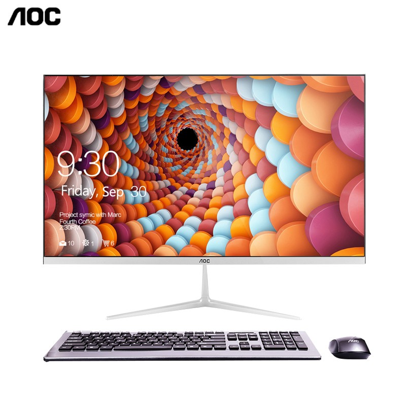 全新AOC24寸一体机  I3-9100 8G 256