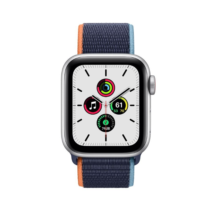 Apple Watch SE银色铝金属表壳深海军蓝