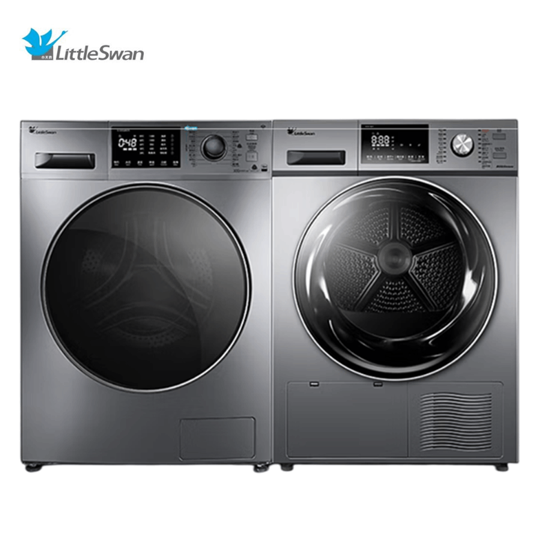 美的 小天鹅10kg洗烘套装滚筒洗衣机智能全自动+热泵烘干机