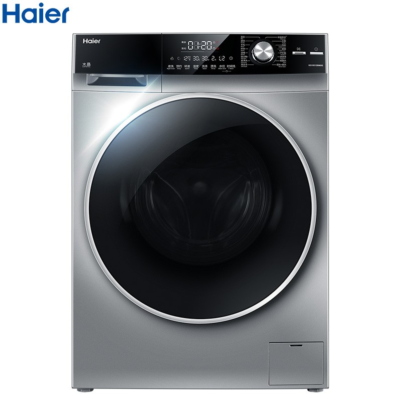 海尔 10公斤直驱变频一级能效全自动家黑曜全面屏滚筒洗衣机