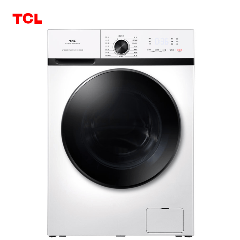 TCL 10公斤洗烘一体全自动变频一级能效滚筒洗衣机芭蕾白