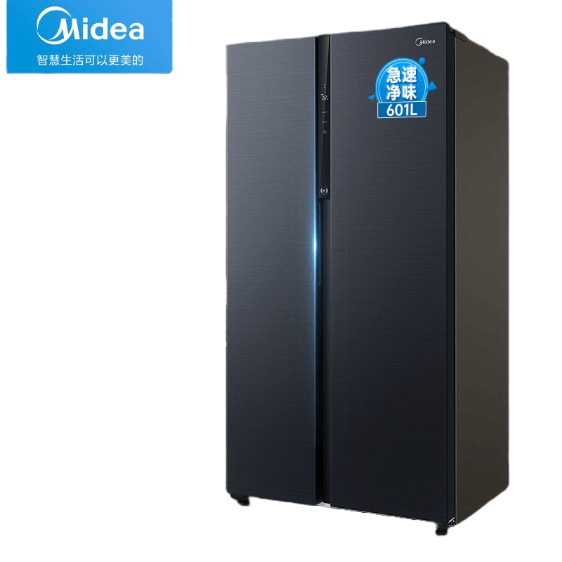 美的 601升冰箱变频一级能效对开门大容量19分钟急速净味