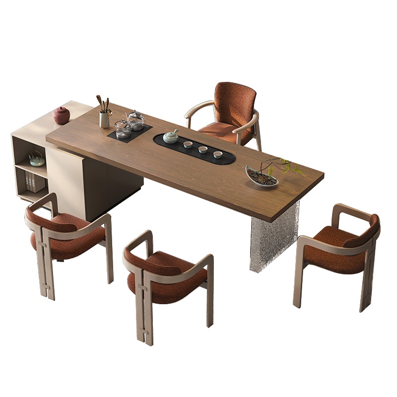 新中式茶桌椅组合实木茶台现代简约功夫茶几禅意办公室一体泡茶