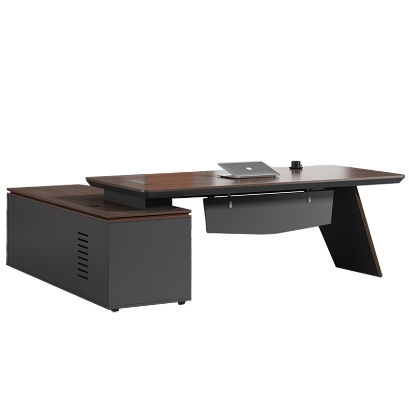 办公桌简约现代家具桌椅组合轻奢经理主管桌意式大班台斜脚老板桌