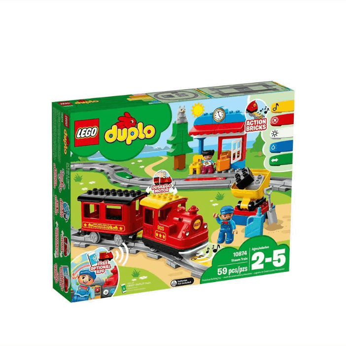 LEGO乐高得宝系列10874智能蒸汽火车 大颗粒积木玩具