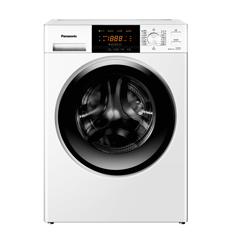松下滚筒洗衣机 全自动8kg家用洗脱一体变频电机节能省电省水