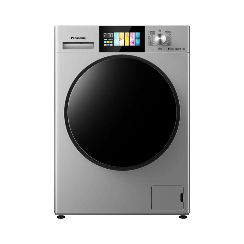 松下滚筒洗衣机 10公斤洗烘一体机彩屏智能投放活性银高温除菌