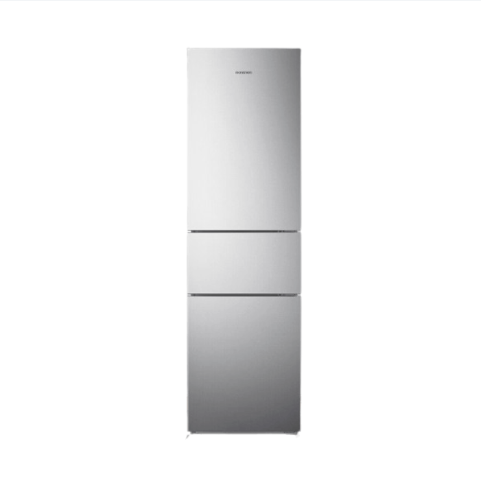 容声冰箱 218升三门小型电冰箱银色中门软冷冻三温区保鲜节能