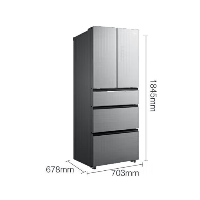 美的冰箱406升变频多开门五门冰箱家用无霜微晶智能